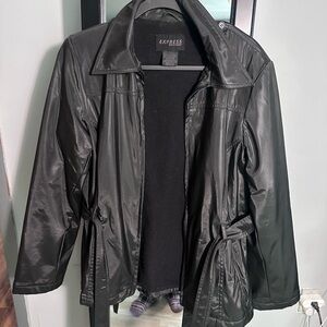 Express Women's Sleek Black Trench Coat